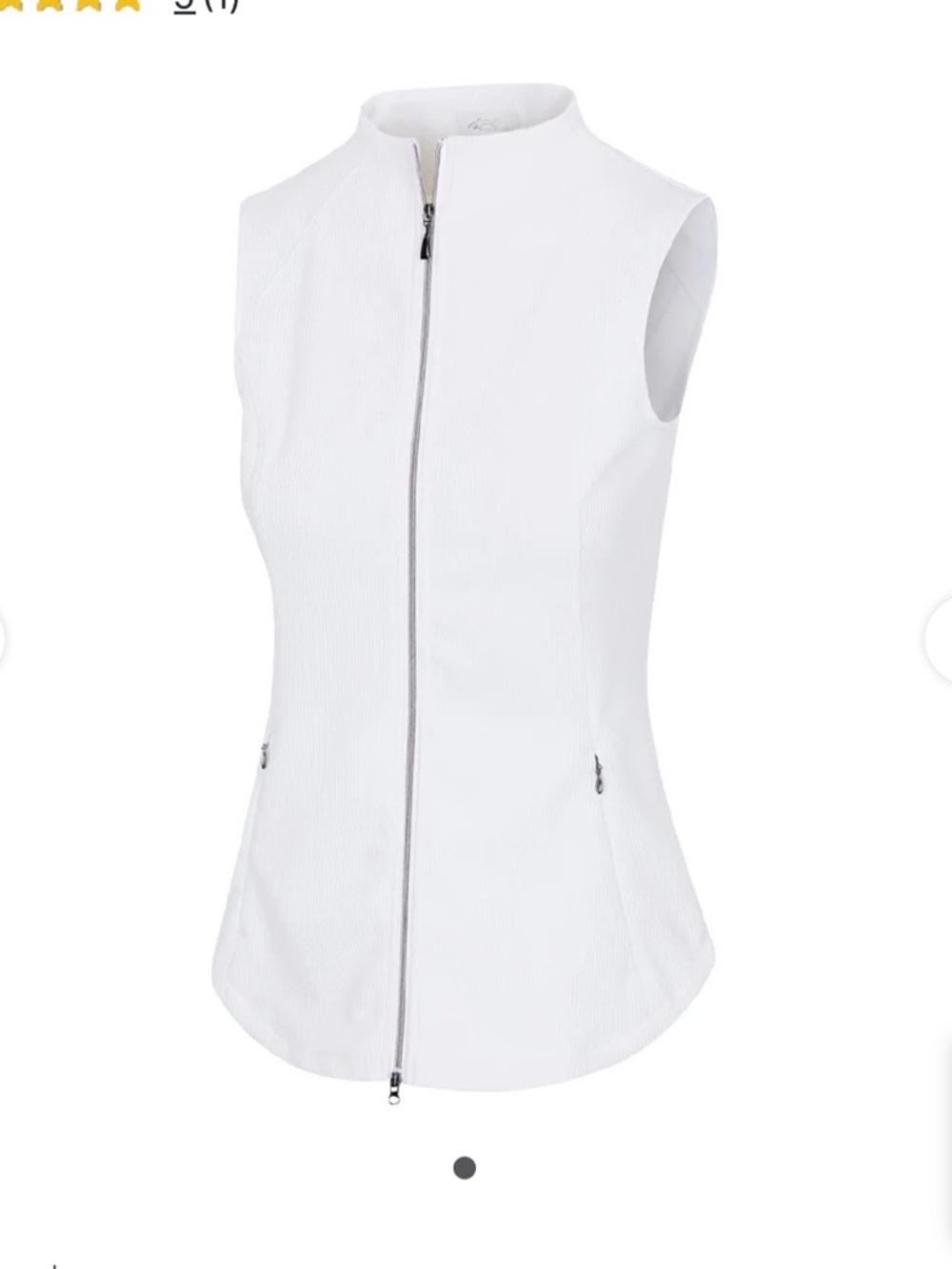 Greg Norman Collection White Zip-Up Performance Polo M Golf